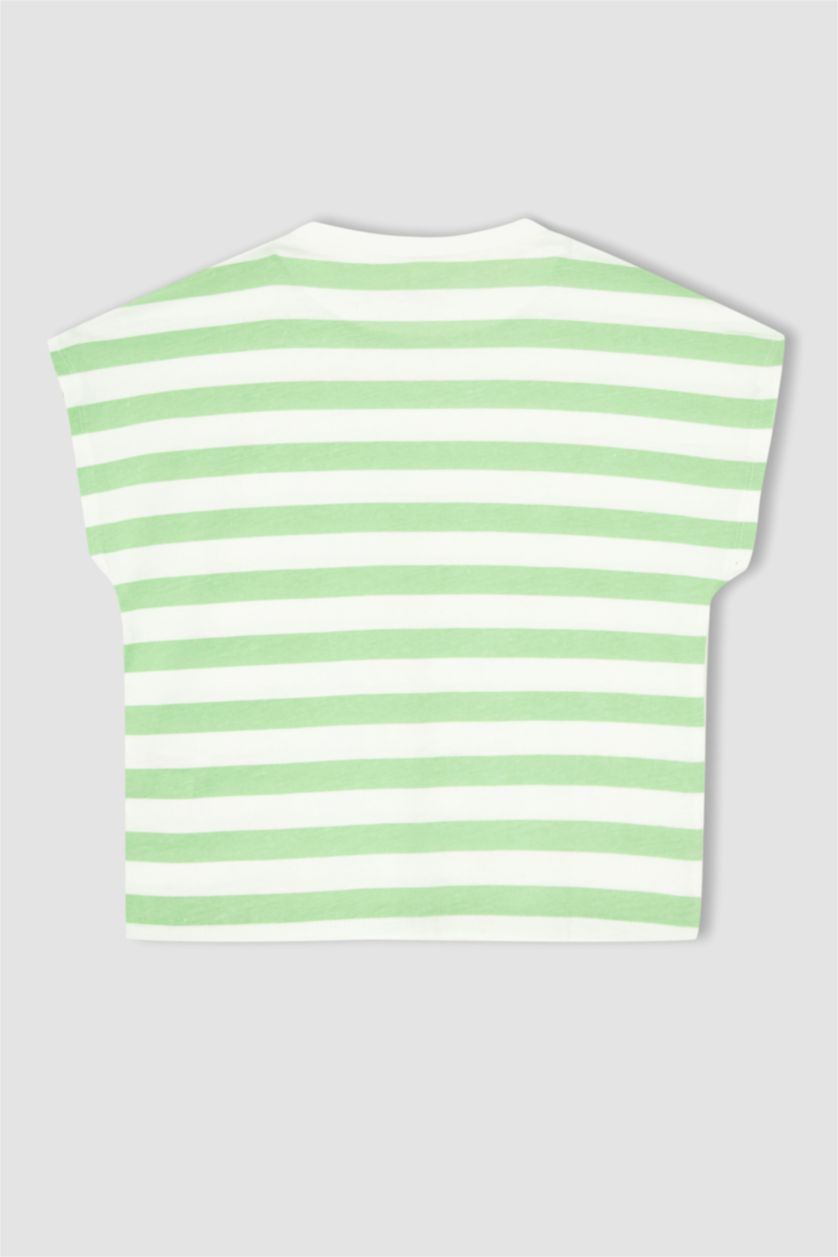 GIRLS & TEENS Mint Girl Regular Fit Striped Short Sleeve T-Shirt