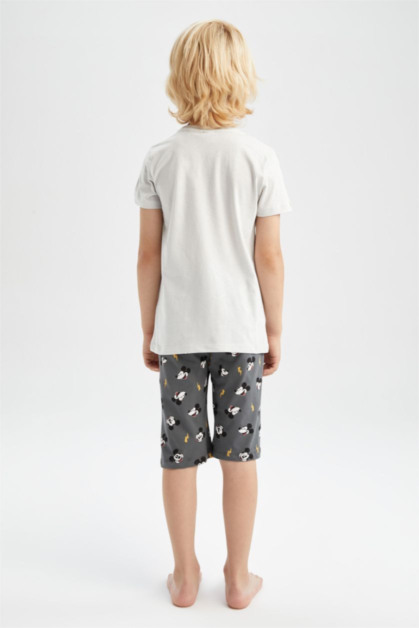 أولاد رمادي فاتح بيجامة قصة عادية من ديزني ميكي وميني من قطعتين