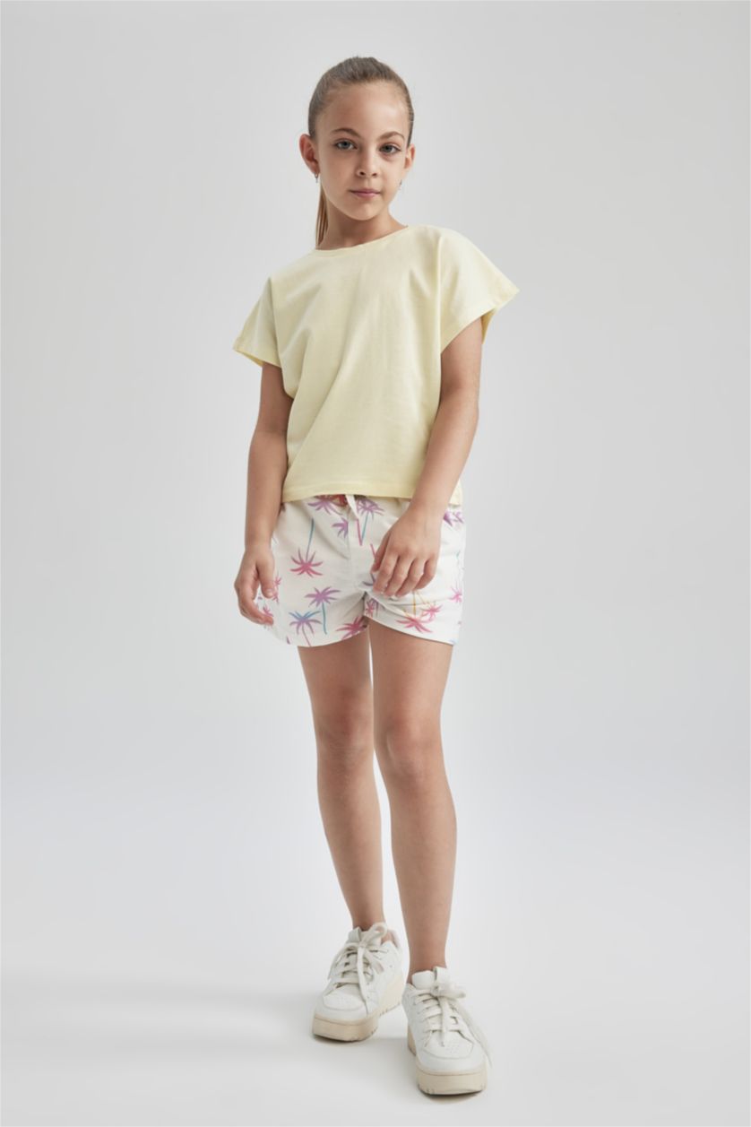GIRLS & TEENS Light Yellow Regular Fit Short Sleeve T-Shirt