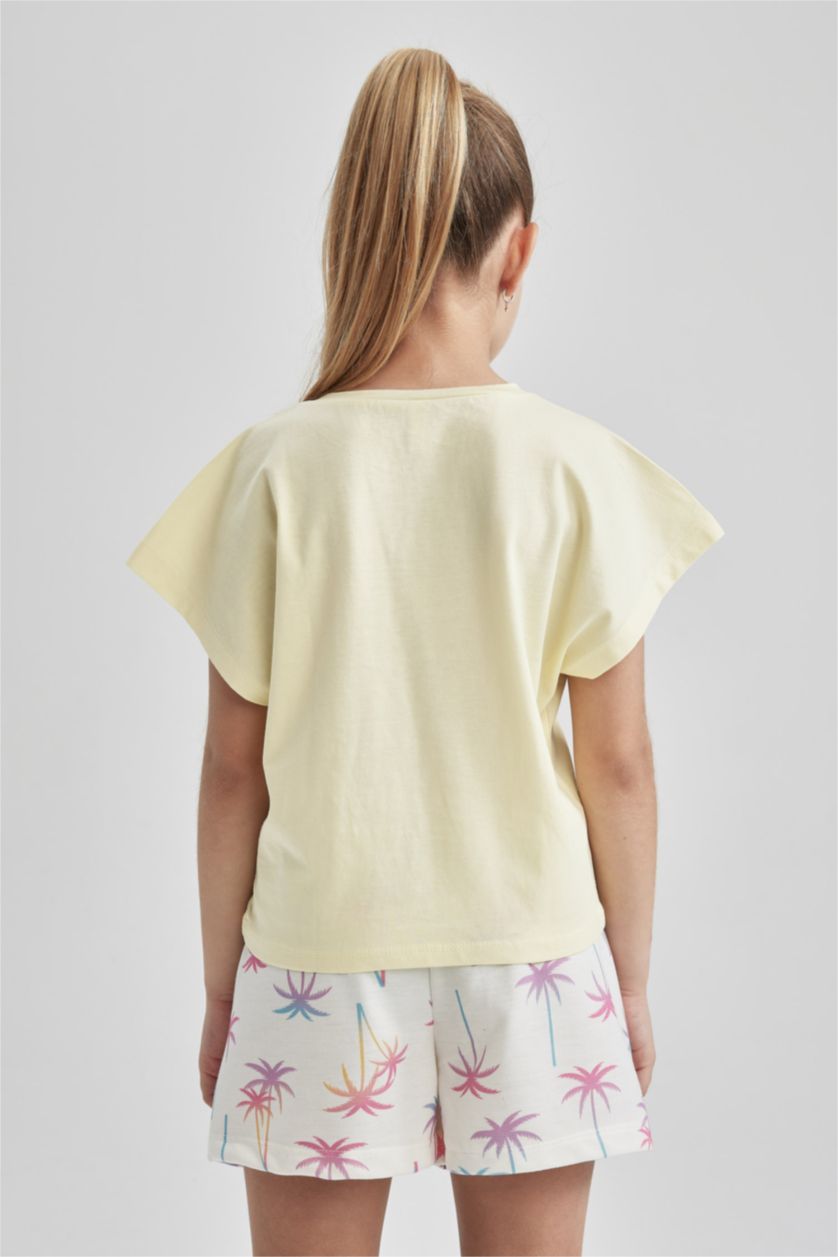 GIRLS & TEENS Light Yellow Regular Fit Short Sleeve T-Shirt