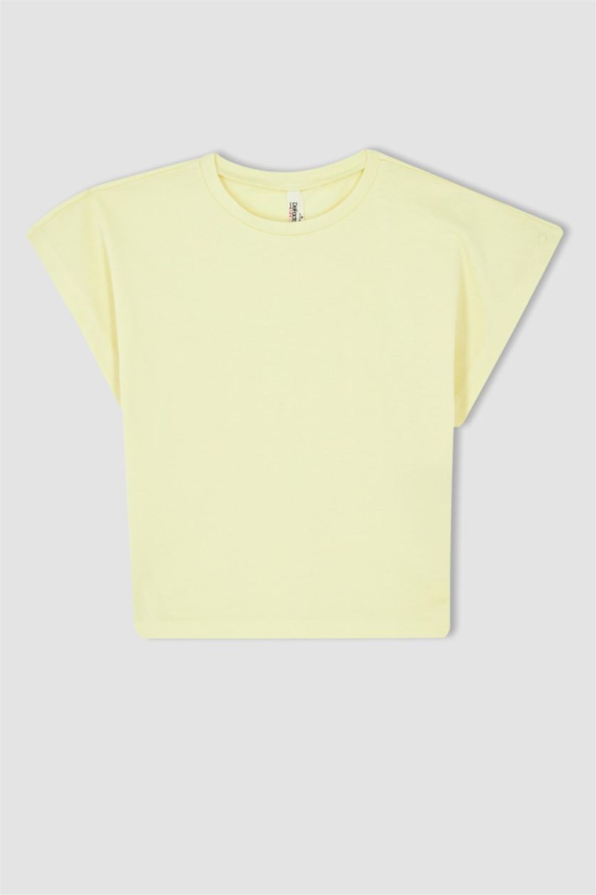 GIRLS & TEENS Light Yellow Regular Fit Short Sleeve T-Shirt