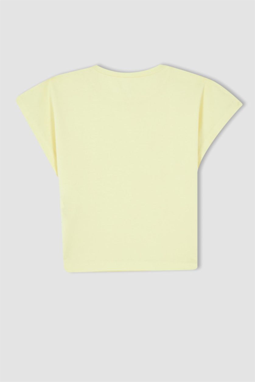 GIRLS & TEENS Light Yellow Regular Fit Short Sleeve T-Shirt