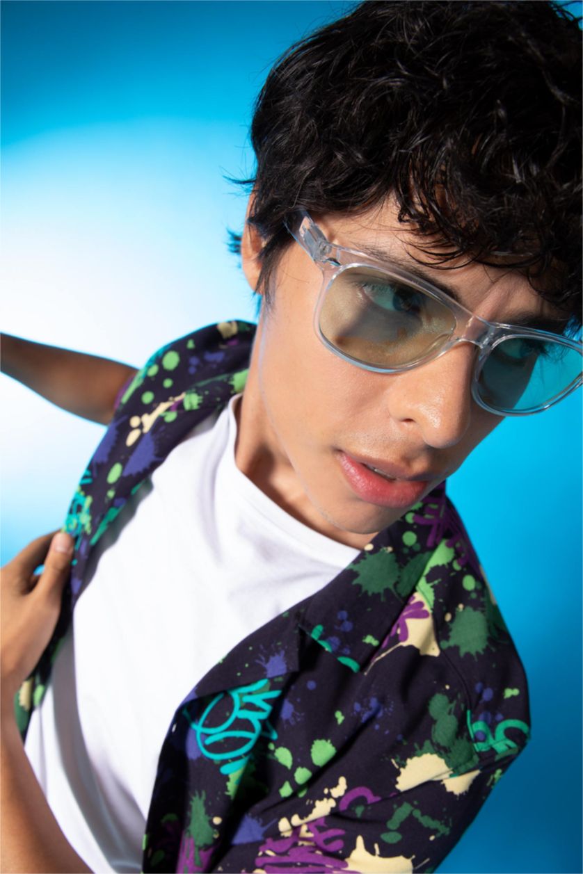 رجال أسود قميص هاواي فيسكوز مطبوع بقصة عادية