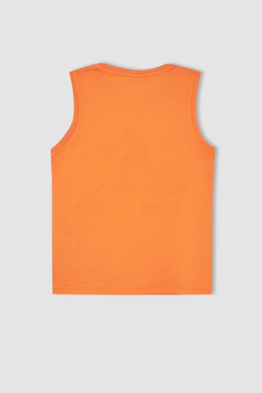 Boys & Teens Orange Boy Regular Fit Tank Top