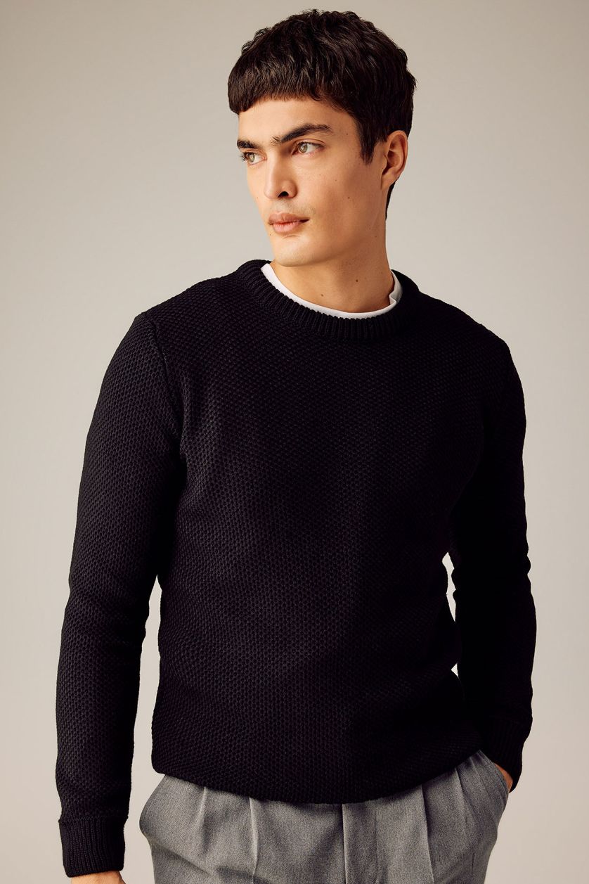 HOMME Noir Slim Fit Knitwear Pullover