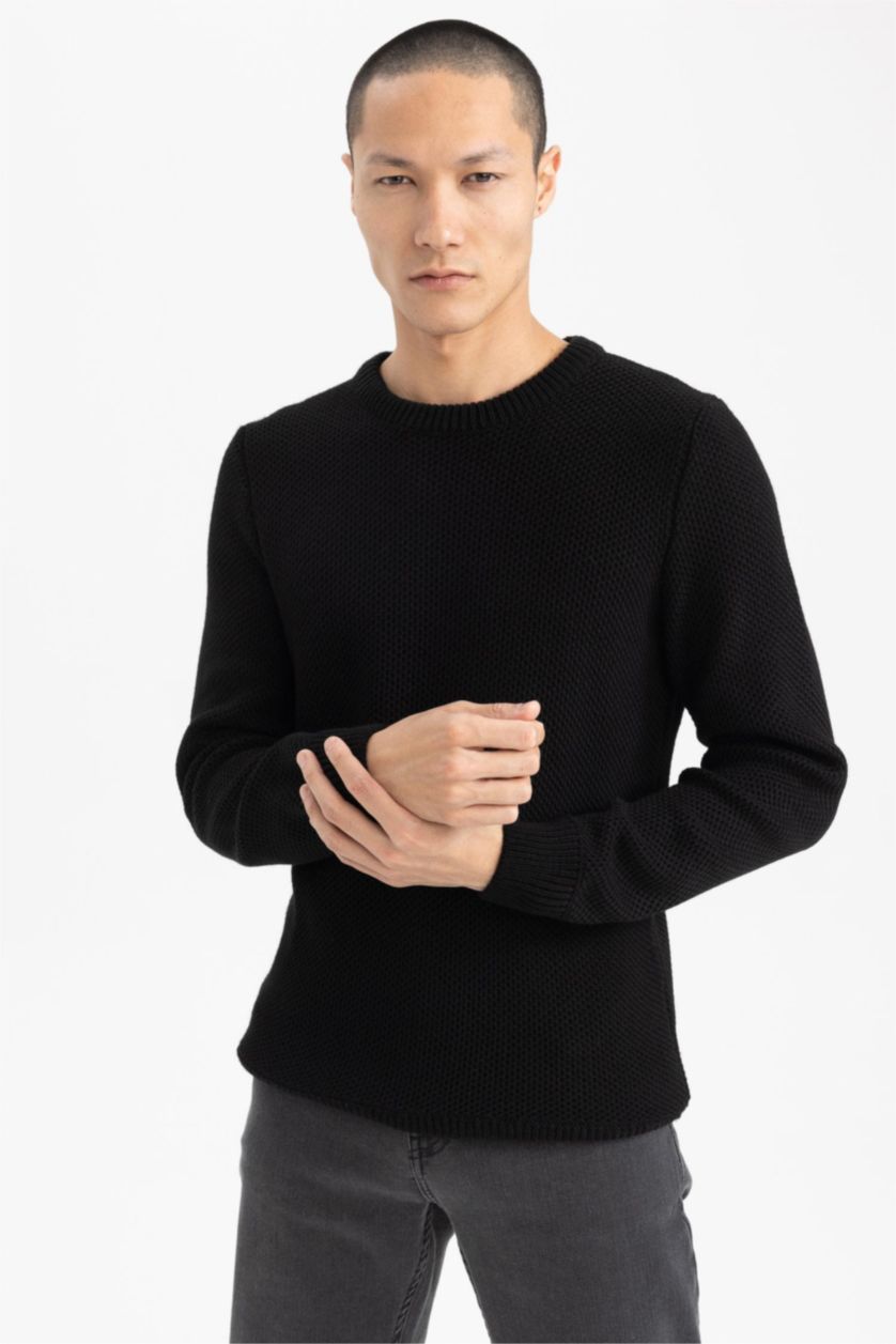 HOMME Noir Slim Fit Knitwear Pullover