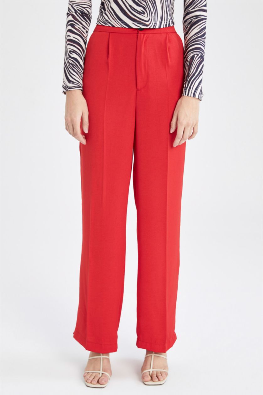 WOMAN Red High Waisted Culotte Trousers