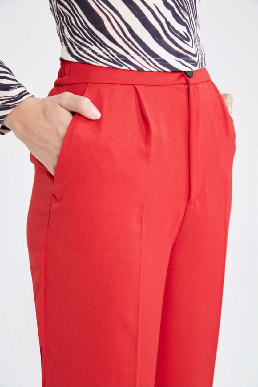 WOMAN Red High Waisted Culotte Trousers