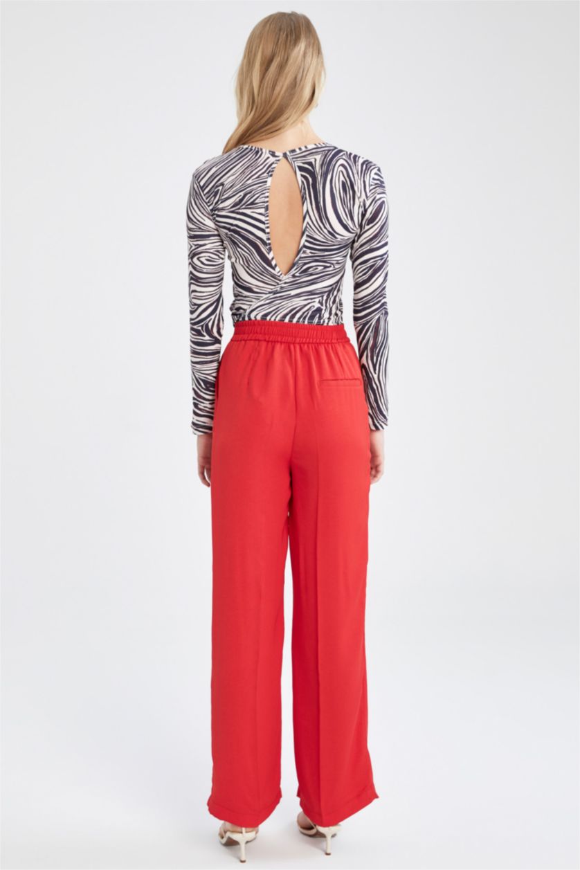 WOMAN Red High Waisted Culotte Trousers