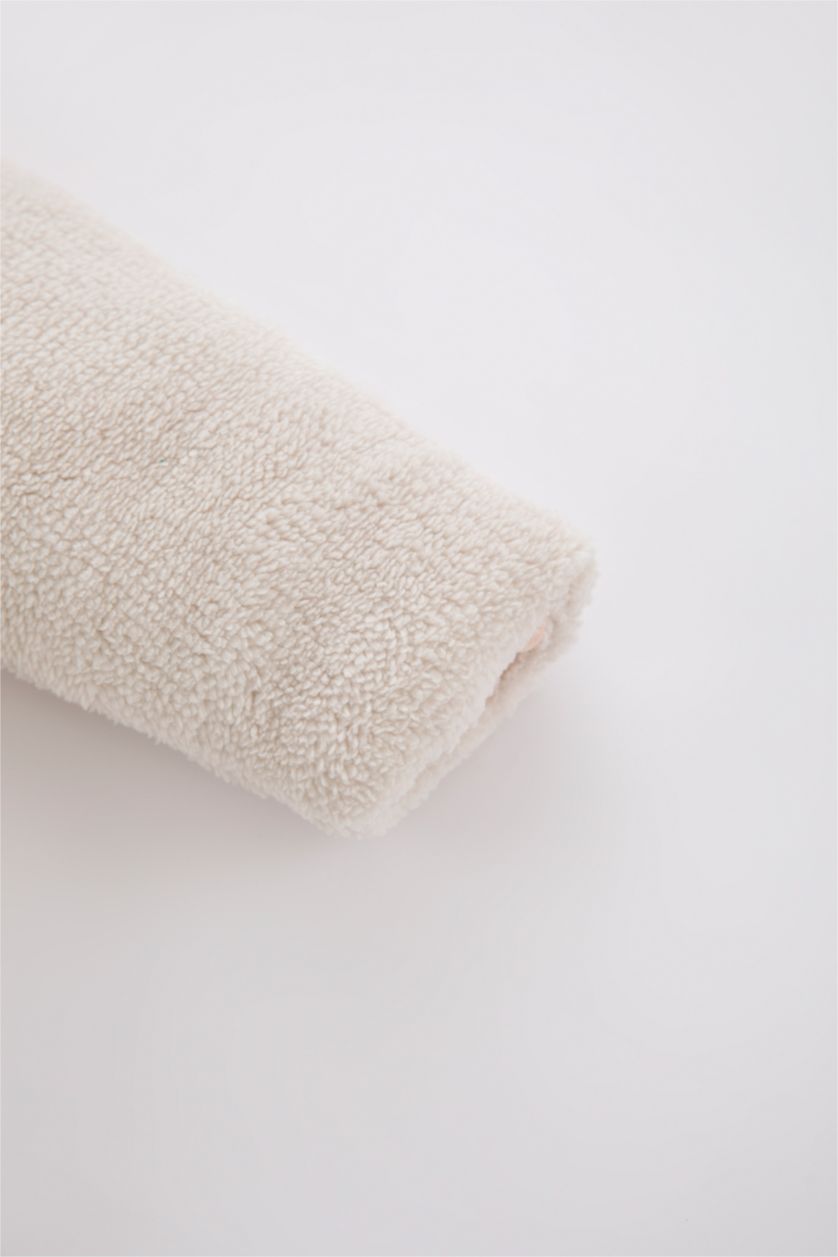 BABY GIRL Beige Baby Girl Hooded Plush Jacket