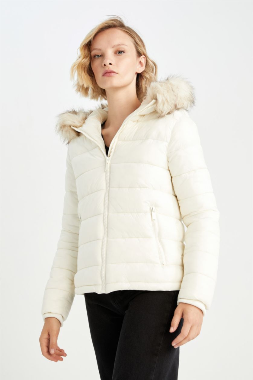 Женщины Визон Куртка водоотталкивающая с капюшоном из искусственного меха