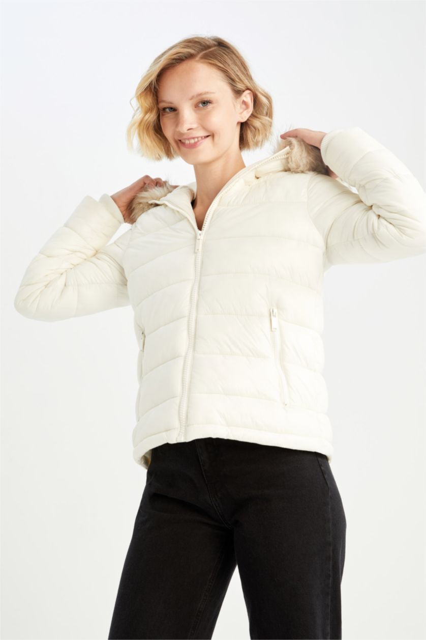 Женщины Визон Куртка водоотталкивающая с капюшоном из искусственного меха