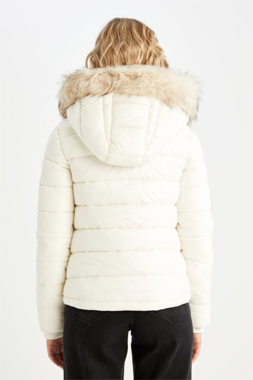 Женщины Визон Куртка водоотталкивающая с капюшоном из искусственного меха