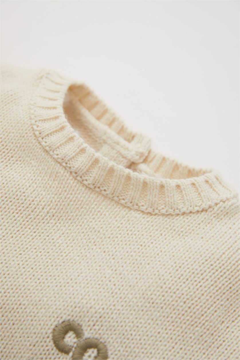 BÉBÉ GARÇON Beige Clair Pull Slogan Col Ras Du Cou BéBé Garçon