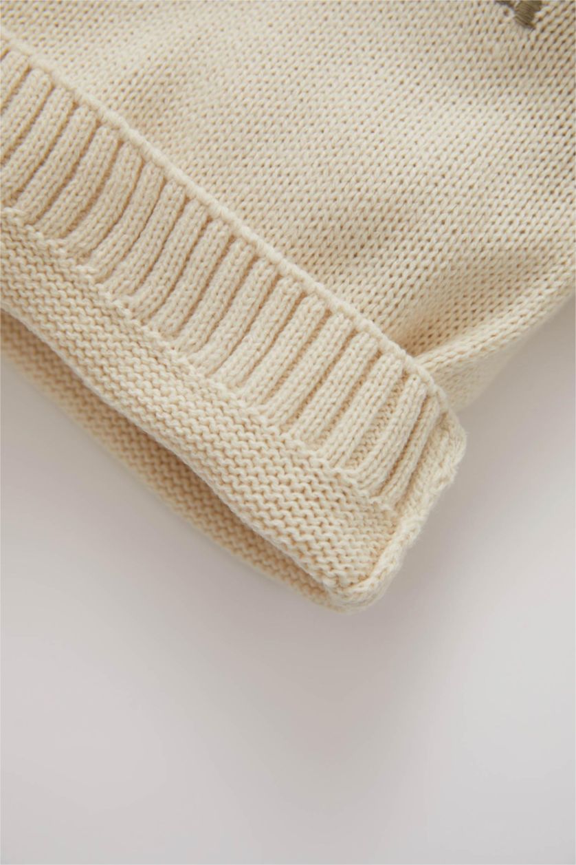 BÉBÉ GARÇON Beige Clair Pull Slogan Col Ras Du Cou BéBé Garçon