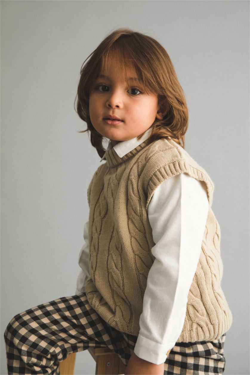 BABY BOY Beige Baby Boy Regular Fit Vest