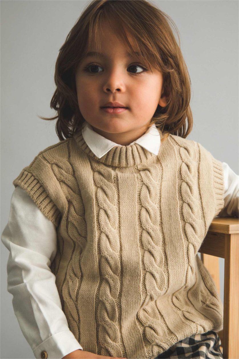 BABY BOY Beige Baby Boy Regular Fit Vest