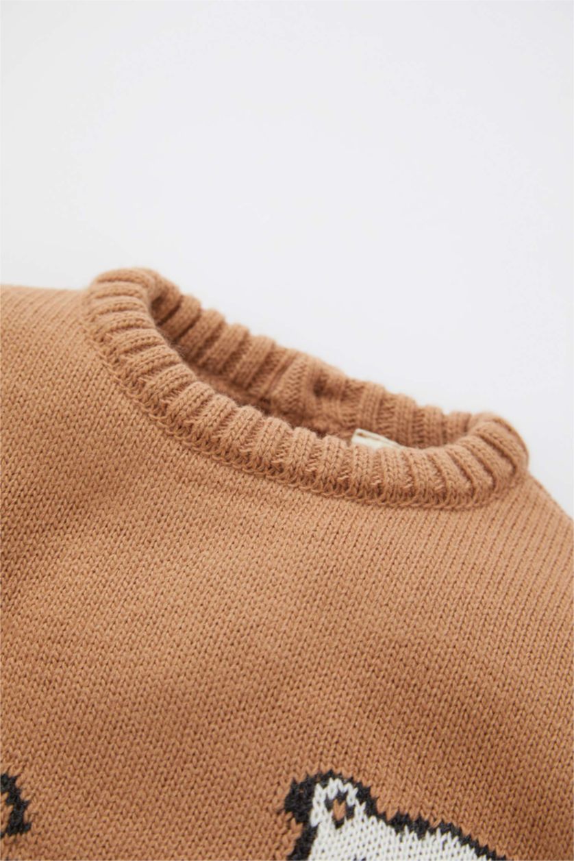 طفل صغير كامل بلوفر اولادي قصة عادية بياقة مستديرة