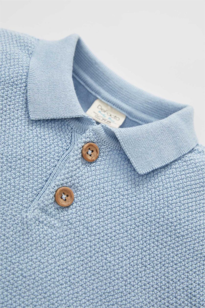 BÉBÉ GARÇON Bleu Pull Coton Col De Chemise BéBé Garçon