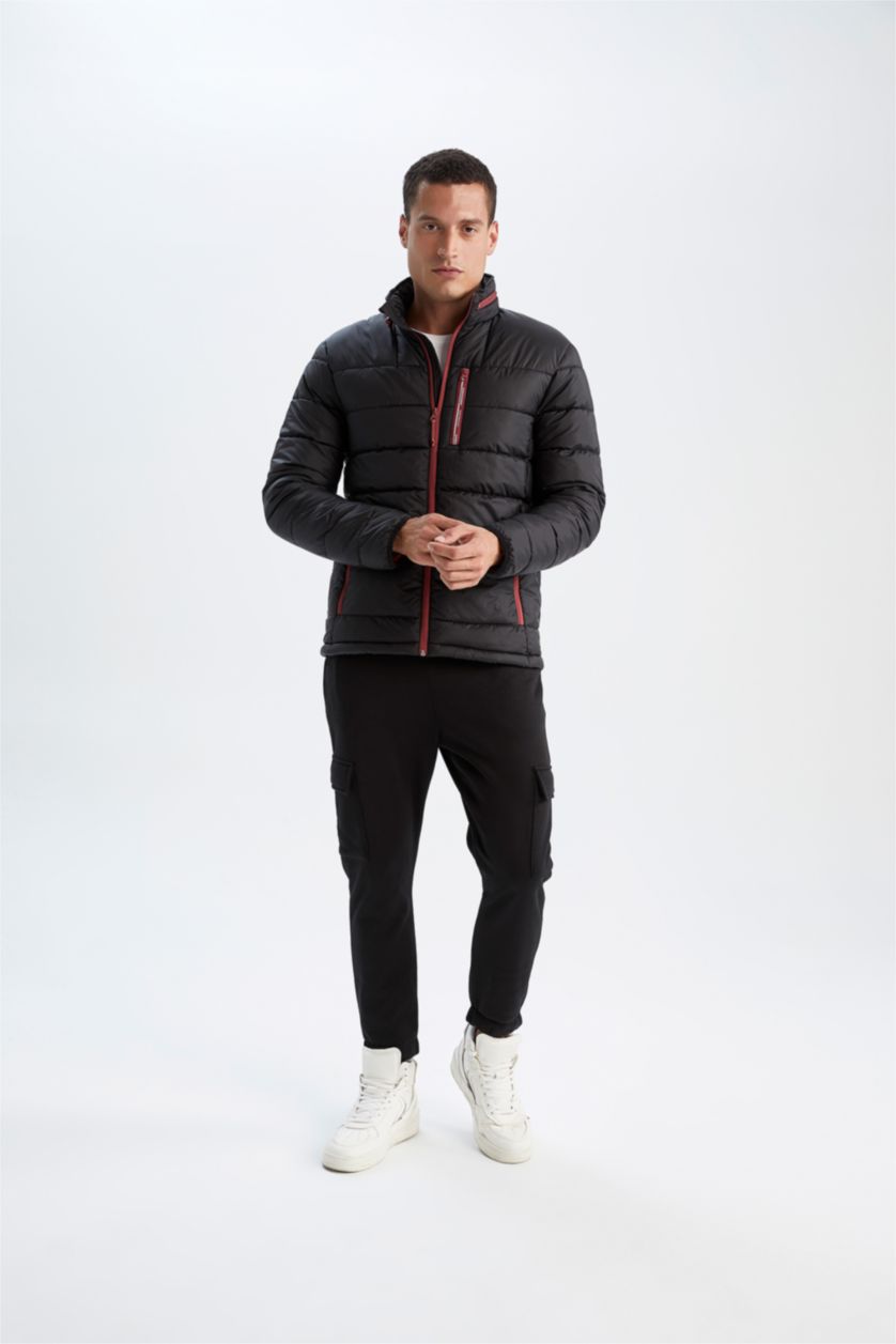 HOMME Noir Veste İmperméable Coupe Slim