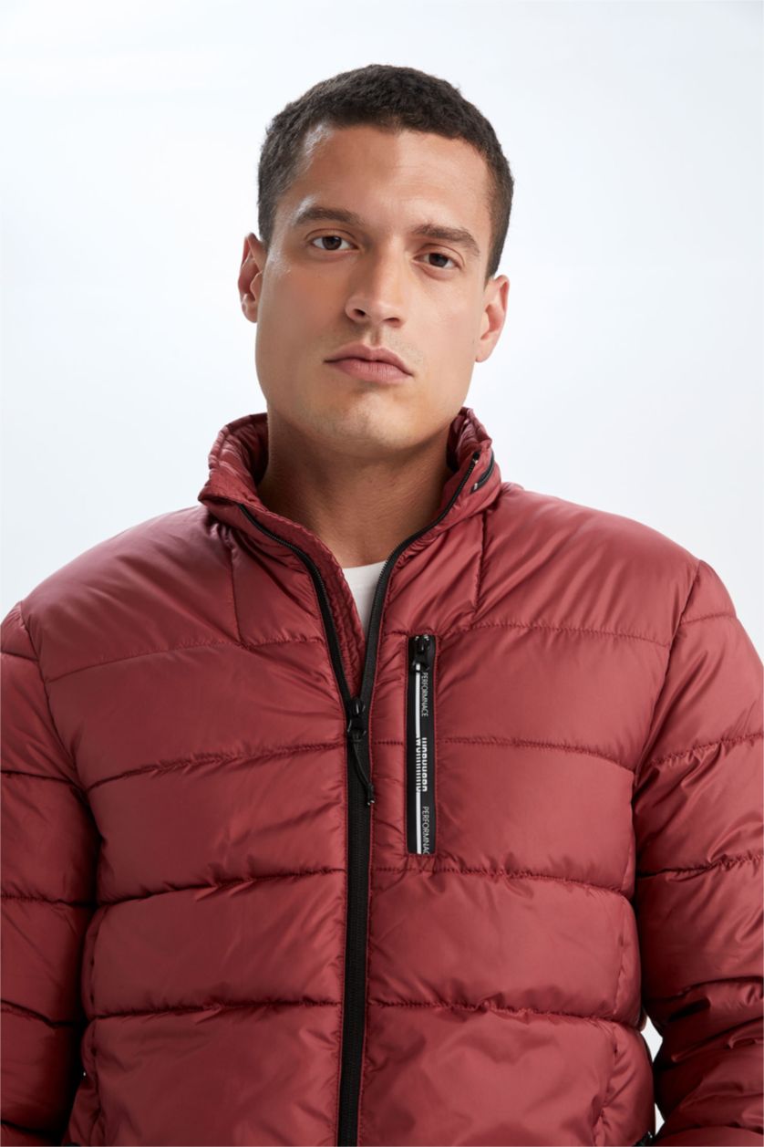 MAN Dark Red Windproof Water Repellent Defacto Fit Slim Fit Reversible Jacket