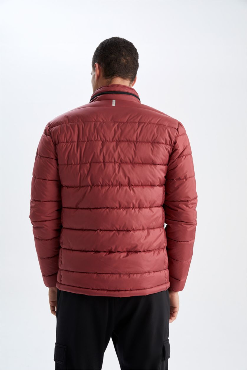 MAN Dark Red Windproof Water Repellent Defacto Fit Slim Fit Reversible Jacket