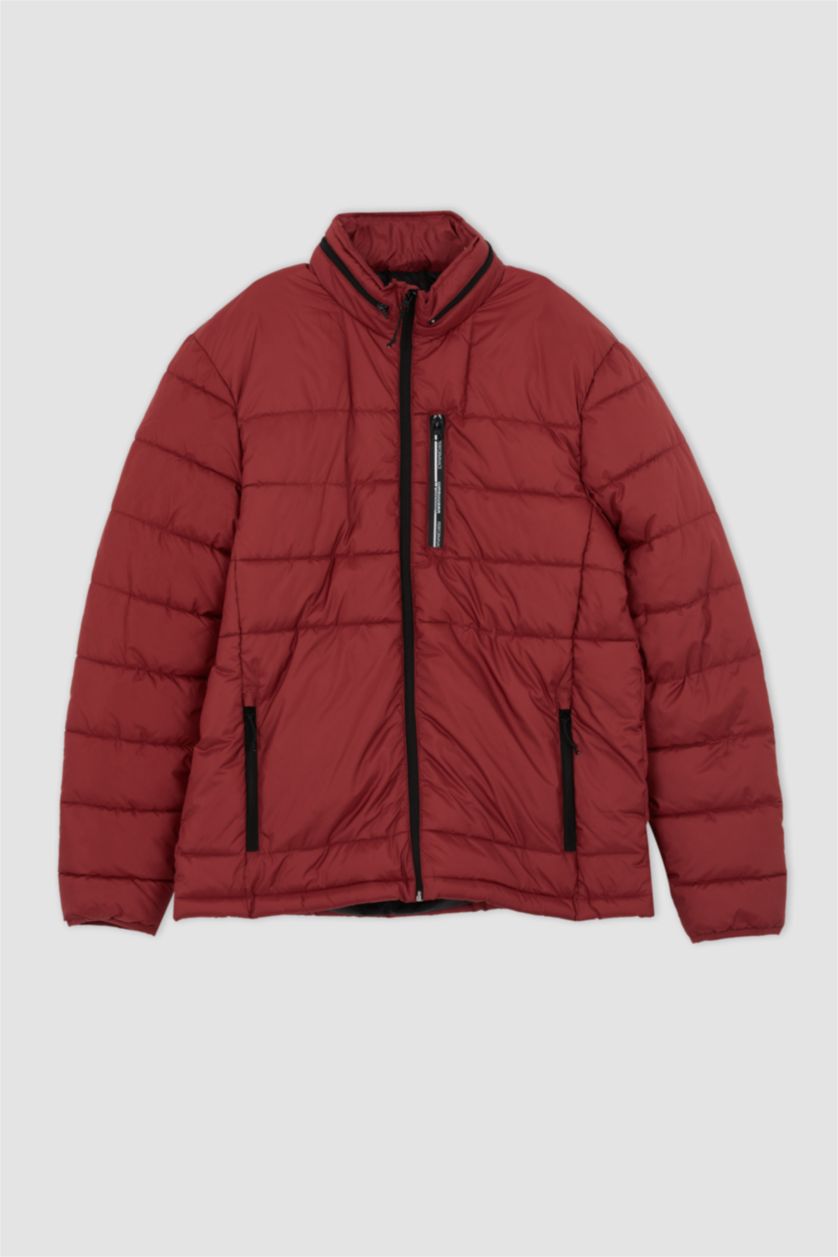 MAN Dark Red Windproof Water Repellent Defacto Fit Slim Fit Reversible Jacket