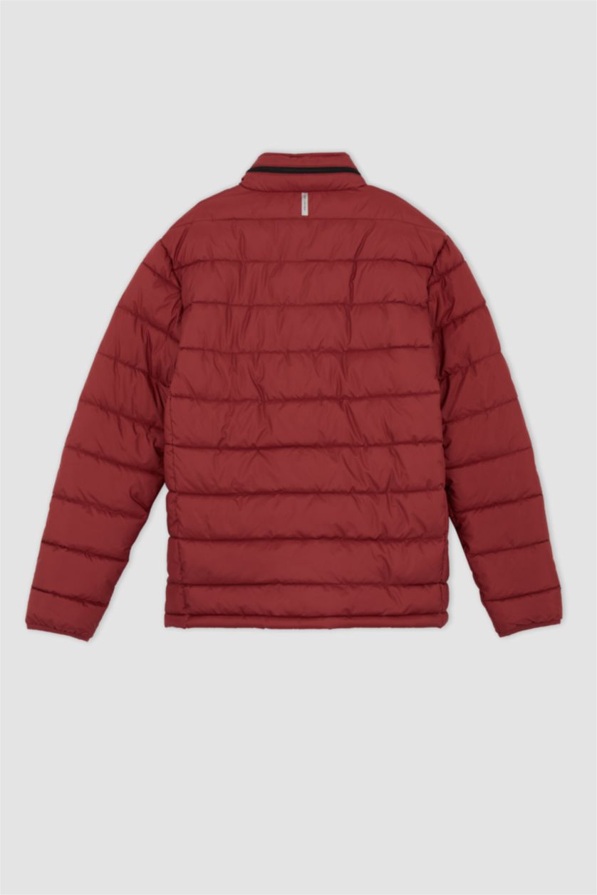 MAN Dark Red Windproof Water Repellent Defacto Fit Slim Fit Reversible Jacket