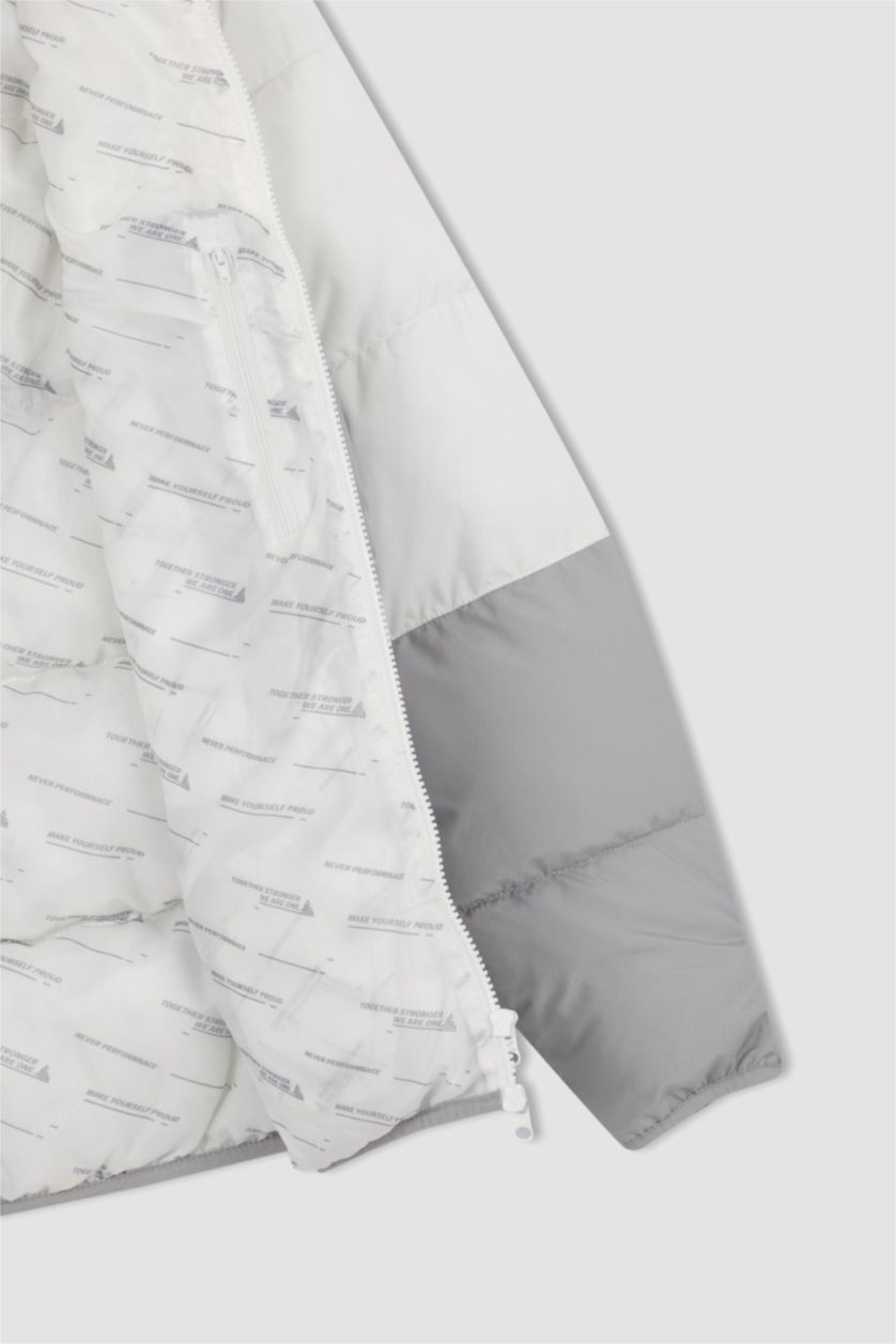 MAN Grey Windproof Water Repellent Defacto Fit Hooded Coat