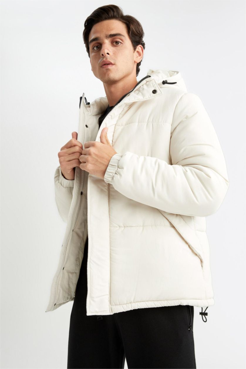 Man Stone Windproof Water Repellent Defacto Fit Regular Fit Hooded Coat