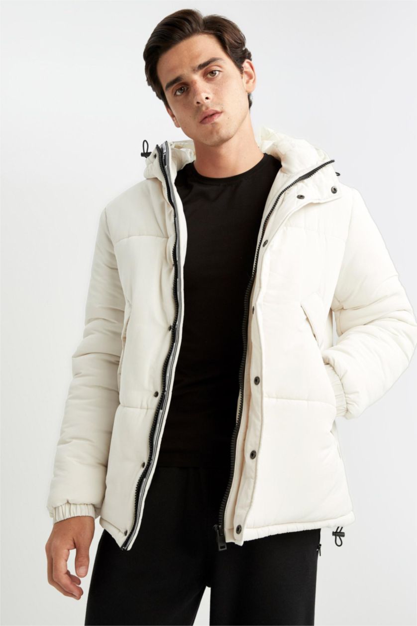 Man Stone Windproof Water Repellent Defacto Fit Regular Fit Hooded Coat