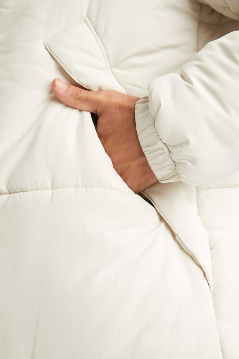 Man Stone Windproof Water Repellent Defacto Fit Regular Fit Hooded Coat