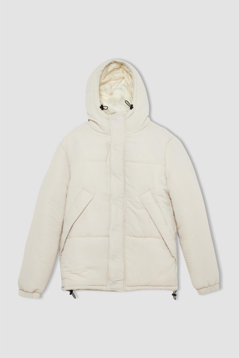 Man Stone Windproof Water Repellent Defacto Fit Regular Fit Hooded Coat