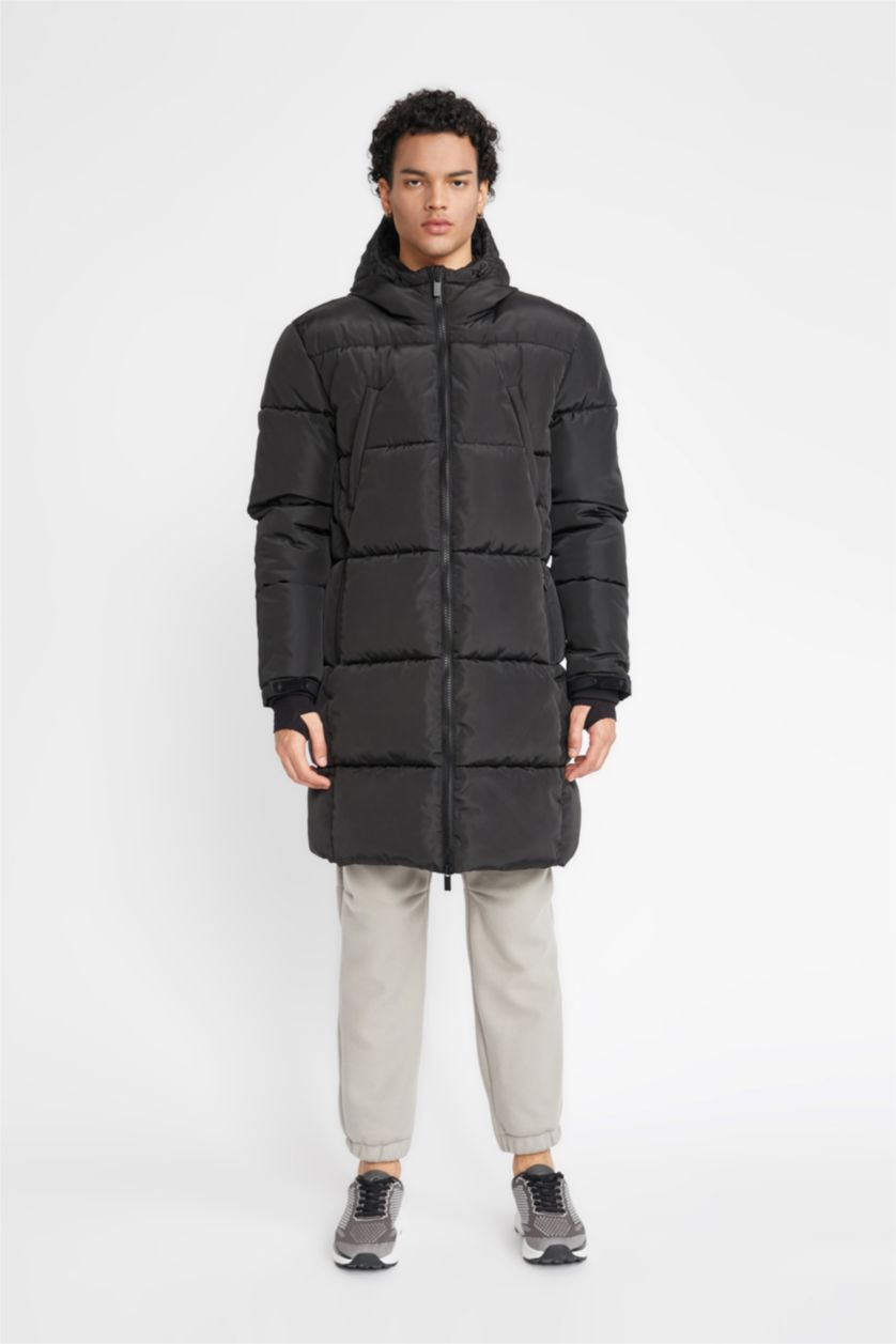 Erkek Siyah DeFactoFit Regular Fit İçi Polarlı Mont