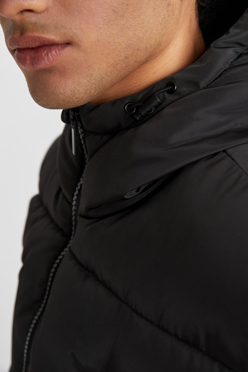 Erkek Siyah DeFactoFit Regular Fit İçi Polarlı Mont