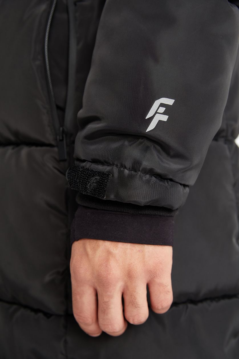 Erkek Siyah DeFactoFit Regular Fit İçi Polarlı Mont