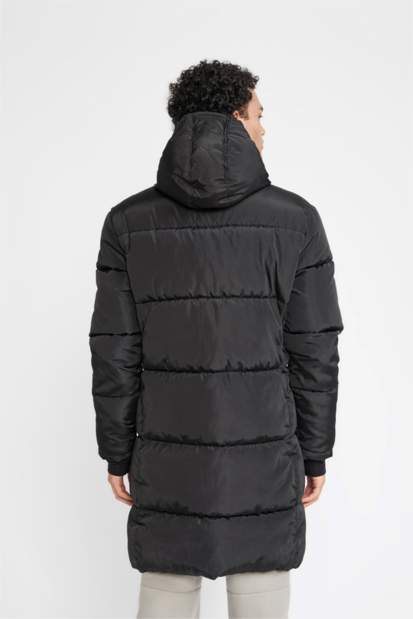 Erkek Siyah DeFactoFit Regular Fit İçi Polarlı Mont