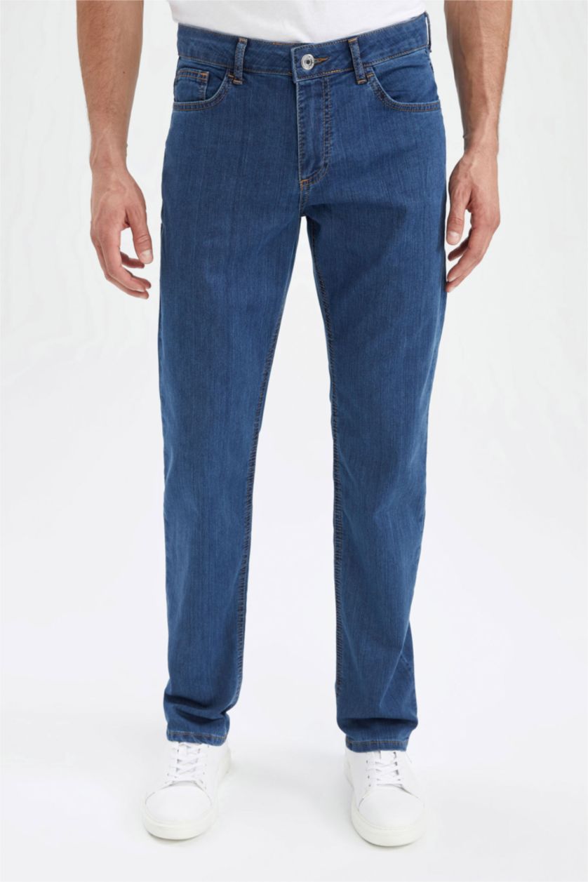 Erkek Mavi Sergio Regular Fit Normal Kalıp Normal Bel Boru Paça Jean Pantolon