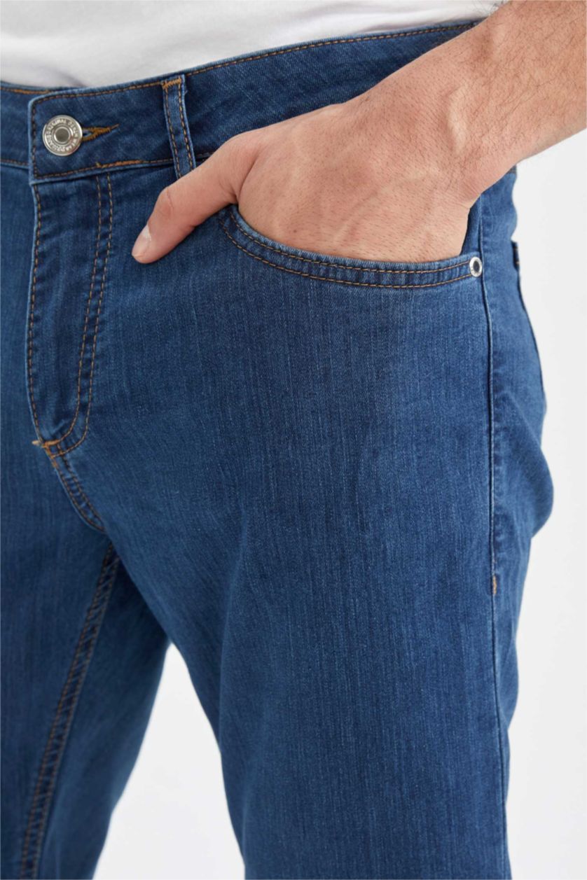 Erkek Mavi Sergio Regular Fit Normal Kalıp Normal Bel Boru Paça Jean Pantolon