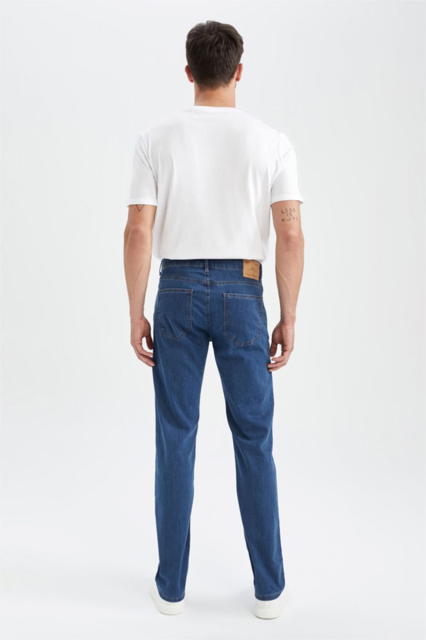 Erkek Mavi Sergio Regular Fit Normal Kalıp Normal Bel Boru Paça Jean Pantolon