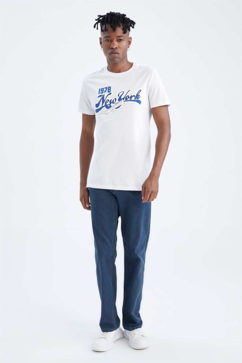 Erkek Mavi Gri Sergio Regular Fit Normal Kalıp Normal Bel Boru Paça Jean Pantolon