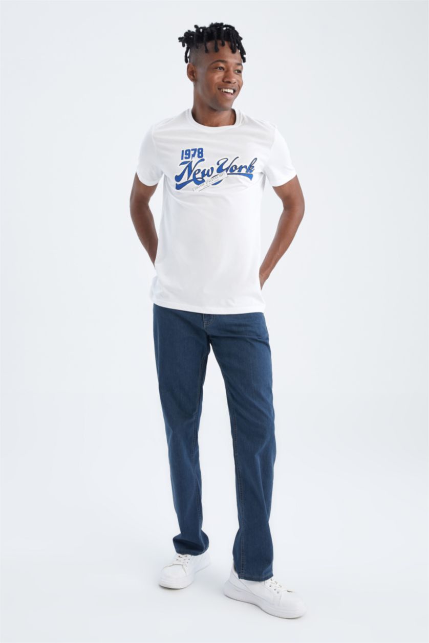 Erkek Mavi Gri Sergio Regular Fit Normal Kalıp Normal Bel Boru Paça Jean Pantolon