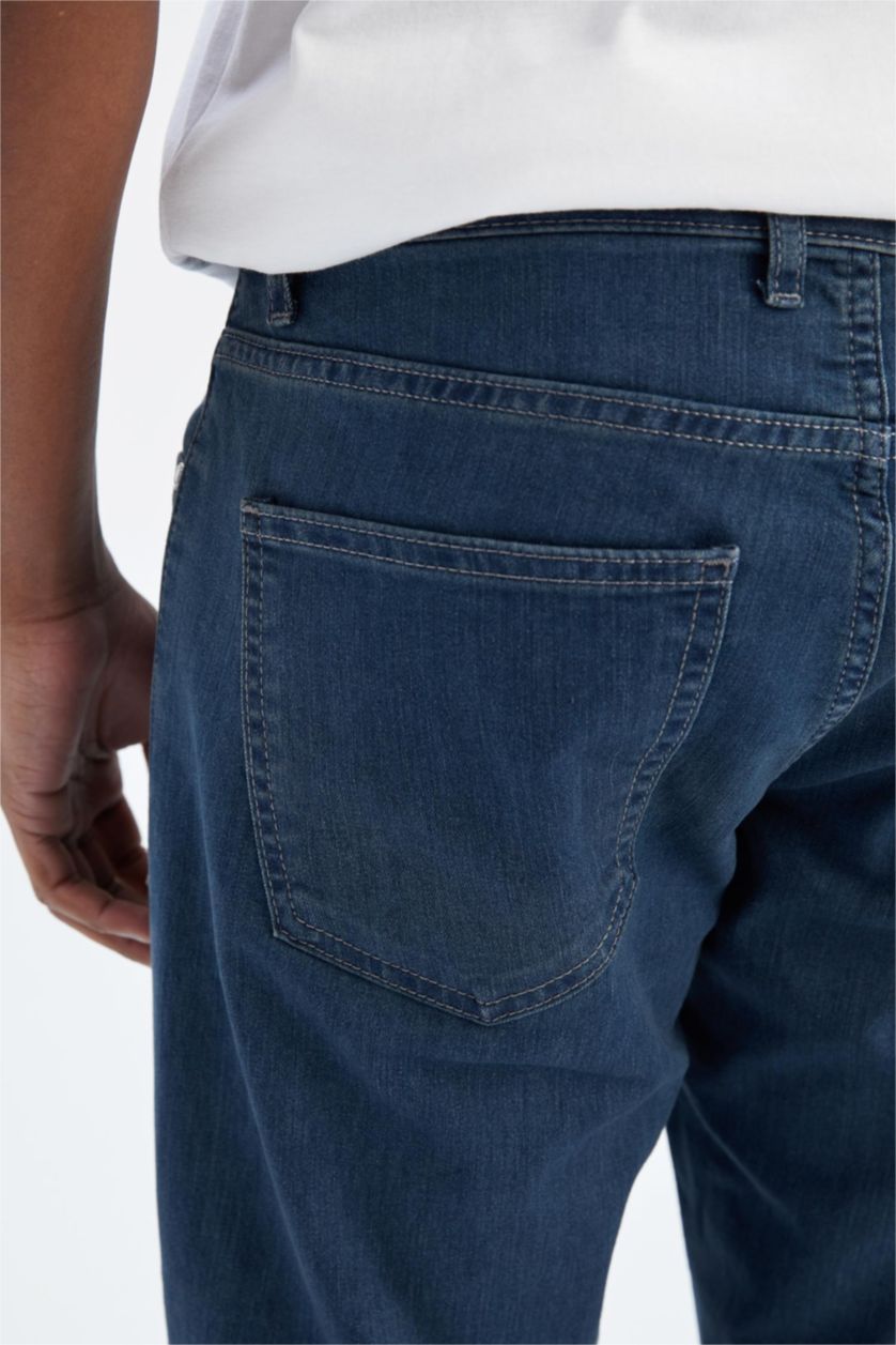 Erkek Mavi Gri Sergio Regular Fit Normal Kalıp Normal Bel Boru Paça Jean Pantolon