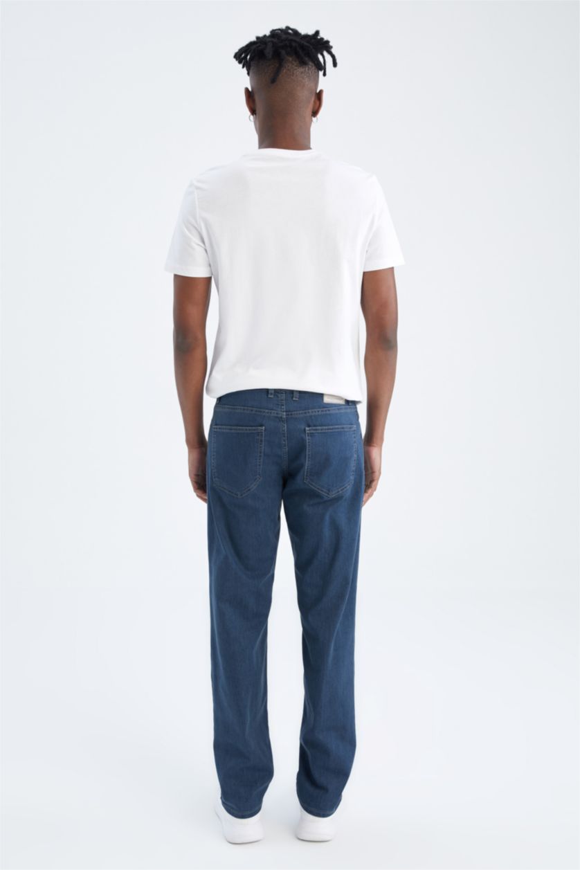 Erkek Mavi Gri Sergio Regular Fit Normal Kalıp Normal Bel Boru Paça Jean Pantolon