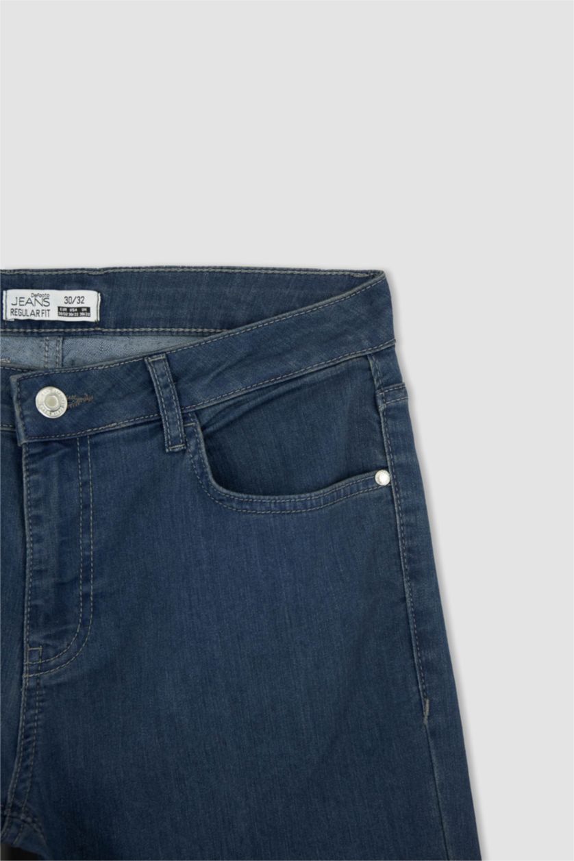 Erkek Mavi Gri Sergio Regular Fit Normal Kalıp Normal Bel Boru Paça Jean Pantolon