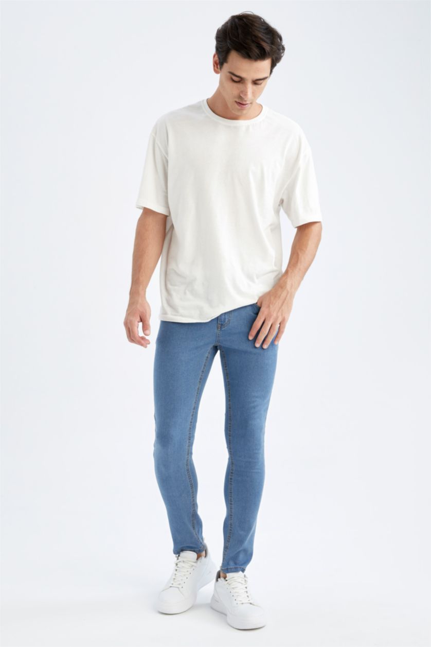 HOMME Bleu Pantalon CARLO - Coupe skinny en denim