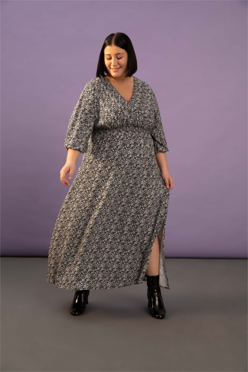 Kadın Siyah Midi Elbise