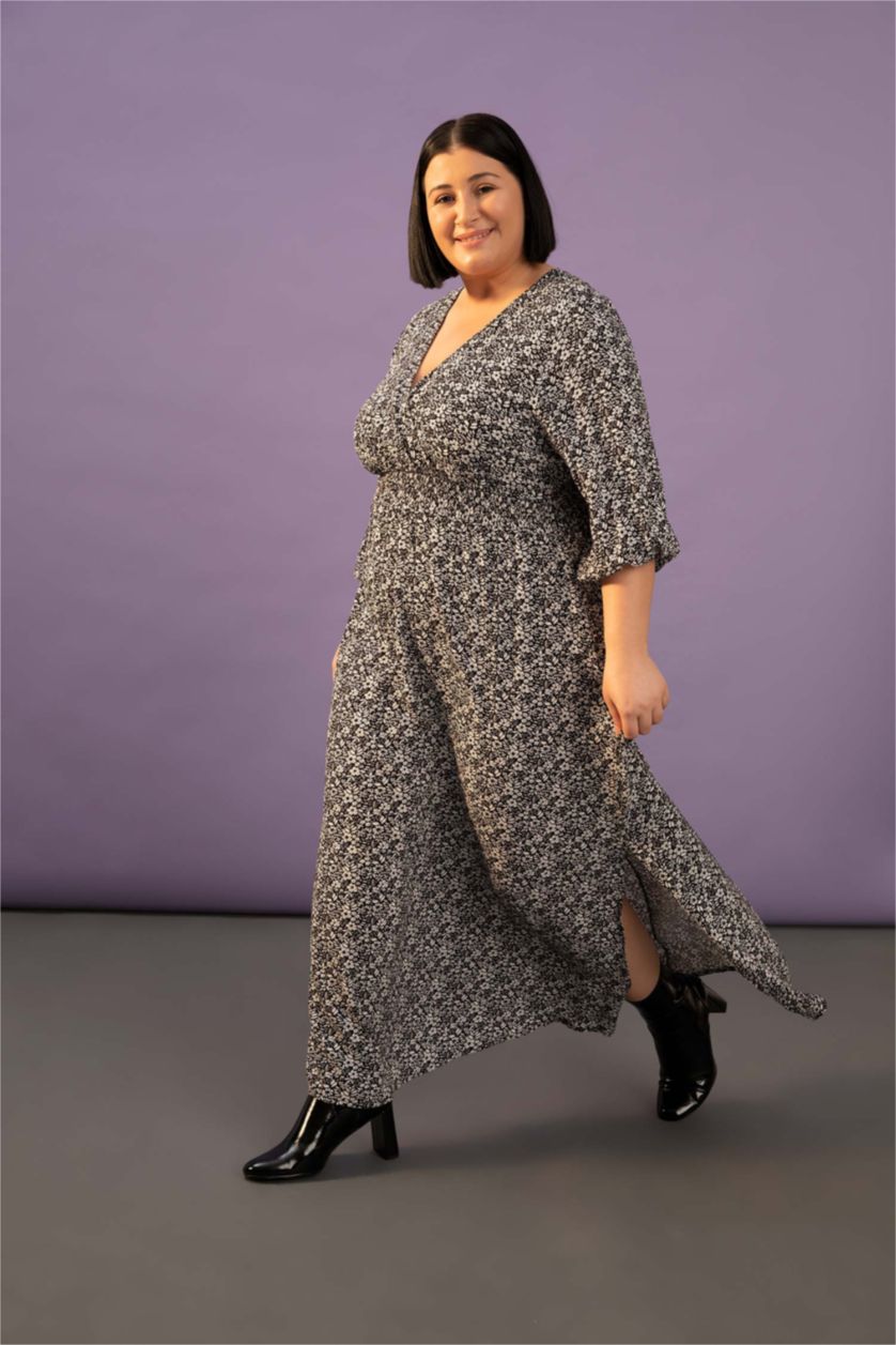 Kadın Siyah Midi Elbise