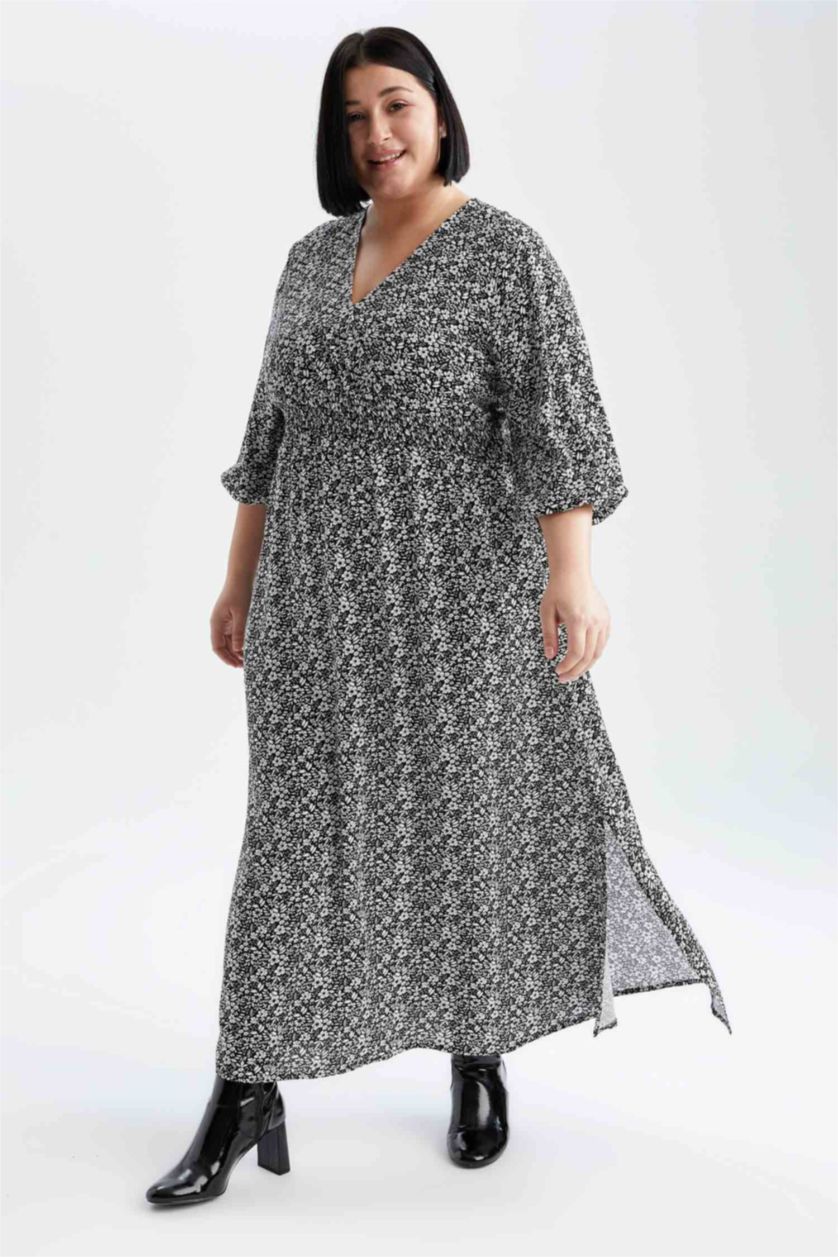 Kadın Siyah Midi Elbise