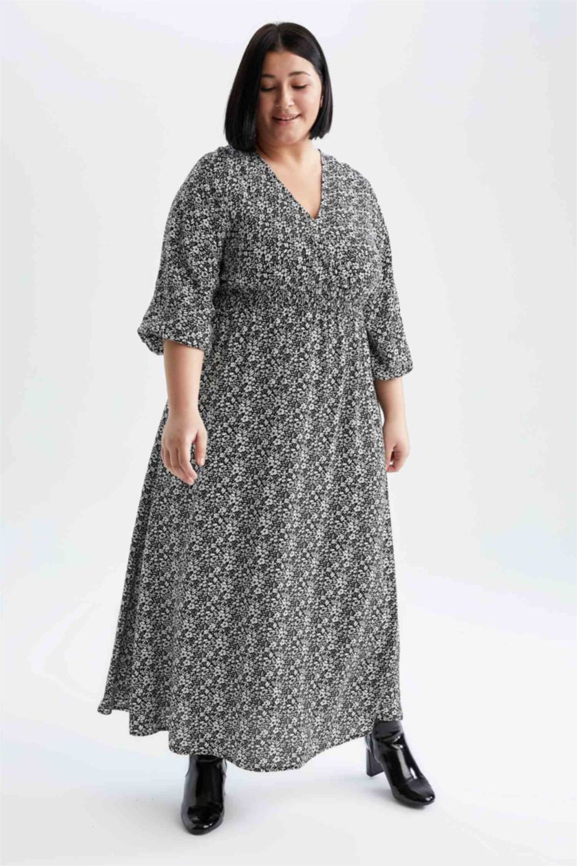 Kadın Siyah Midi Elbise